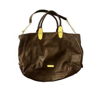 Michael Kors Dark Brown Tote with Gold Details